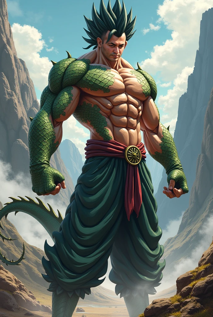 A muscle male lizard , a muscle male lizard with full aztec clothes , showing his  butt,   seductive face, show legs 