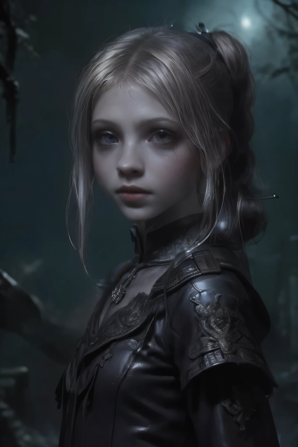 ((best quality)), ((masterpiece)), (detailed), score_9, score_8_up, score_7_up, score_6_up, (1girls), a female occultic knight, witch, knight, wielding a rapier-like sword, perfect face (((mastepiece, of the highest quality, super detailed))), photorealistic, Dark fantasy art, dark fantasy, ((gothic art)), ((Bloodborne inspired)), (Victorian era inspired), (Brotherhood Of The Wolf inspired), (typical witches hat sharing design features of a hunter's cap), (leather trousers with buckles and belts), (occultic vibe), (cosmic horror vibe), (occultic military uniform), (military witch), ((intricate and beautiful cloth and leather clothing)), (regal and elegant, a person of great social importance), ((mature, foreboding atmosphere)), ((dark and gloomy)), ((((Highly detailed face)))), small thin nose, Small thin lips mouth, (((Very sharp focused eyes))), ((perfect symmetrical beautiful eyes)). looking here, (resolved expression), (resolute expression), (sad face), beautiful (((very small breasts))), (((little boobs))), (((tiny breasts))), (((flat chest:0.1))), (((very tiny boobs))), (((very flat chested))), ((brunette)) hair, ((long ponytail, thick ponytail, heavy ponytail)), very long eyelashes, soft lighting