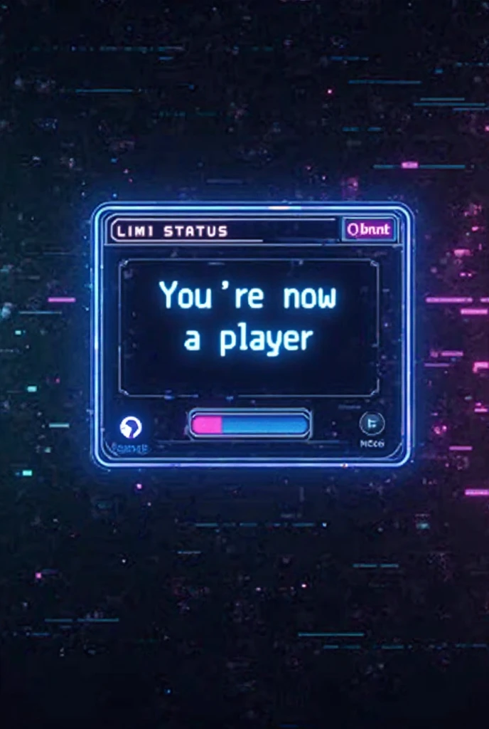 A status screen displaying a pop-up status Window in the style of a ...