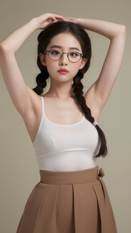 One 12-year-old girl,
Laundry room,washing machine, Laundry basket, a few underwears are in a Laundry basket,((To pee:1.8))Glasses、backstyle、
Black Hair, {{{Half Twin Tail:1.3}}}、break,blush, bow, 赤いbow, Sleeveless shirt,mini skirt, Pleated skirt,, Small breasts,
{{{Face close-up}}},Upper Body,,Pay attention to the panties,High quality underwear,
Look down,View your audience,
Panties as a gift,
Tabletop, Highest quality, , Absurd, Perfect Skin, Detailed skin texture, Super detailed, 8K, Intricate details, Beautifully detailed face,High resolution,
 {{{Shadowed face}}}, mock, {{{Through clenched teeth:1.2}}},( Angry face), Facing the audience, masterpiece,Absurd, Beautiful detailed face seen from the front,