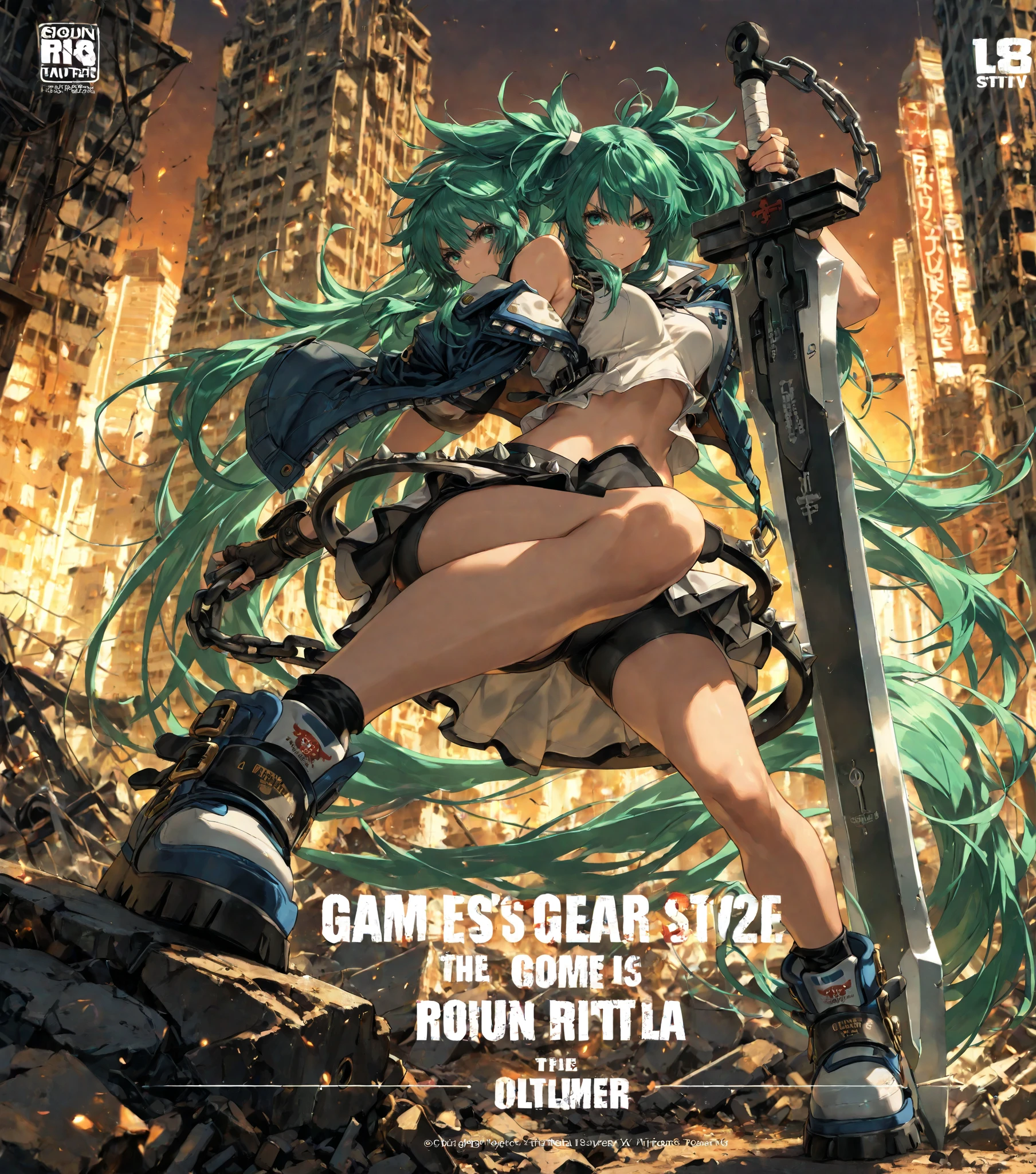 ((Best quality)), ((masterpiece)), (highly detailed:1.3), 3D, arcane style,In the dark and courageous dystopian city of Piltover, plagued by violence and divided into two opposing factions, a young prodigy named Jinx emerges. Having endured unimaginable loss and abandonment, she embraced a life of chaos and destruction. Known for her inventive and explosive abilities, Jinx becomes an icon of rebellion against the oppressive forces that control the city. However, haunted by guilt and battling inner demons, she must confront her past and decide whether to continue on the path of anarchy or seek redemption amid the turmoil. Explore Jinx's journey as she navigates a treacherous world, fighting for survival, unlocking secrets, and discovering the true meaning of her twisted existence, chaos reigns supreme, and at the center of it all is Jinx, the embodiment of unpredictability. Delve deep into Jinx's twisted mind, exploring the origins of his madness and the driving force behind his destructive nature. Unravel the moments that shaped her into the crazed, iconic character we know. Take us on a wild journey through the vibrant streets of Piltover and the shadowy suburb of Zaun as Jinx wreaks havoc with his explosive arsenal. Can redemption find its way into Jinx's fractured soul? Or will she dance forever on the edge of sanity, embracing the chaos that fuels her very existence? Arcane's fate hangs in the balance as Jinx's path intertwines with unlikely allies and formidable enemies. Ignite your imagination and paint a vivid portrait of Jinx's distorted psyche, capturing the essence of her madness and the indomitable spirit that defines it, HDR (High Dynamic Range), Ray Tracing, NVIDIA RTX, Super-Resolution, Unreal 5, Subsurface Scattering, PBR Texturing, Post-processing, Anisotropic Filtering, Depth of Field, Maximum Clarity and Sharpness, Multit Textures