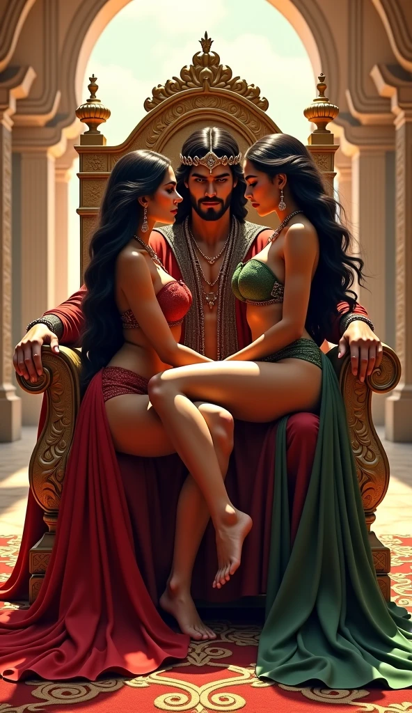 arafed woman in a bikini and a man in a costume, caravaggio and artgerm, sexy painting of gal gadot, caravaggesque style, zenescope, artgerm and genzoman, inspired by Magali Villeneuve, style ivan talavera and artgerm, ana de armas as joan of arc