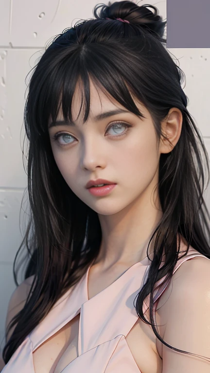 (female:1.2) (bodybuilder:0.8), hyper realistic, masterpiece, photorealistic, real skin, detailed face, detailed skin, detailed lighting, 1girl, (brown eyes), long hair, (blue hair) , large breasts, sad face, sailor uniform, rainy weather, wet clothes, wet hair, wet face, wet body, night, blood in hand