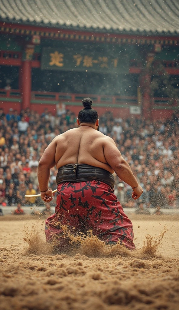 (sweat steam:1.4),Huge body,Realistic busty 30yo　Hawaiian  woman,(sexy sumo wrestling:1.2),ultimate form,8k,at sumo ring,fundoshi,bra,in Ryogoku Kokugikan