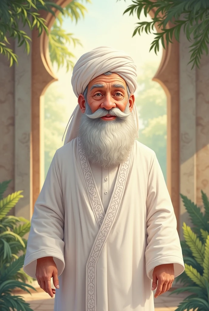 An old man wearing turban on his head with white beard and hair, high realistic image, high resolution, (8k), --auto --s2
