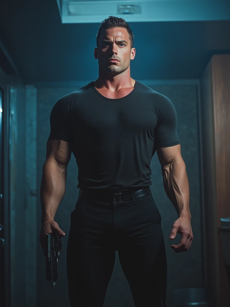 Man standing against the wall