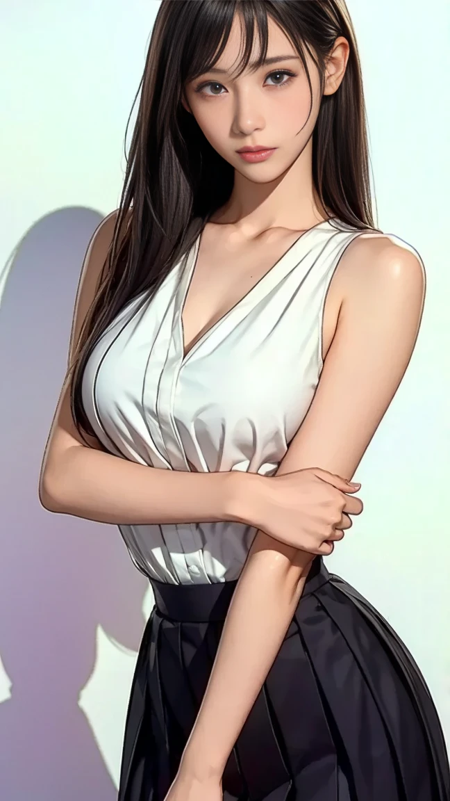 {Top Quality, Masterpiece}, (Realistic: 1.3), BREAK {{{FF7,Tifa_lockhart}}}, (crowd of men:1.7), BREAK Ultra-detailed face, Detailed RED eyes, {Dark Brown Hair, Large breasts},{{{A dark, disco club, disc jockey, table, indoor}}}, glowing headphone, BREAK (wearing micro shorts, See-through sheer tube top:1.5, white), clothed:1.2,(No Bra) ,(shiny oiled skin: 1.1), about 18 years old, {erotic eyes, erotic mouth, erotic face}