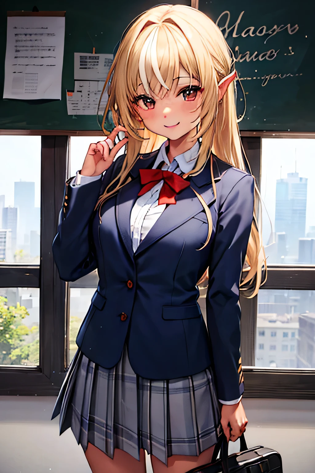 smile,school blazer,
