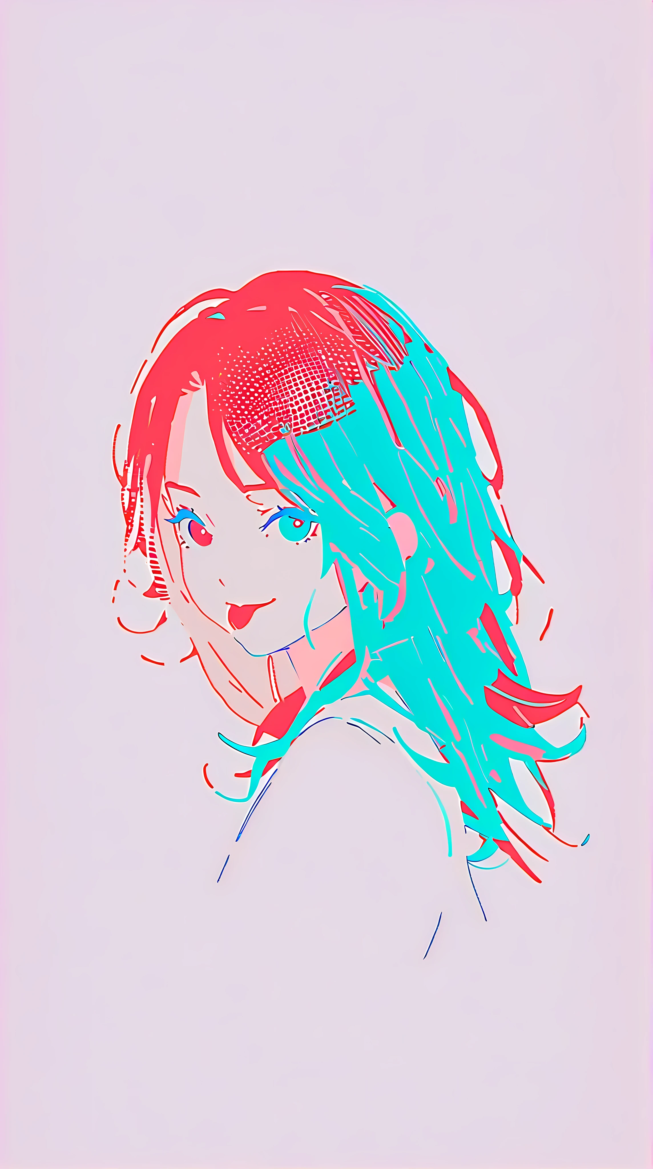 1 girl, stick out your tongue, naughty face,,, A line drawing, flat illustration style with thin lines and only three colors, drawing art,,,vivid colored, Limited Palette, flat color, divided brushstroke, Impressionism, stippling, Pointillism, printing dots, printing noise, halftone style chromatic aberration, graphic design, modernism, (Masterpiece), (High detail), (Best quality), 8k, 4K, Ultra HD, (((3d))), Delicate and Beautiful art,