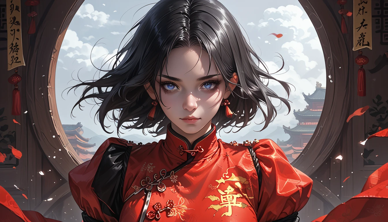 Realistic portrait of the protagonist of the anime Sailor Moon highest quality、realistic、Japanese、girl、zoom、cute、gray eyes、bun hair、chestnut hair、all back、The forehead is protruding、blue cheongsam、look down、big smile、bust shot、thin、small breasts
Overall, the image is a masterpiece, with high-quality details and a realistic rendering of Misty, her outfit, and her companion dragon. The colors are vivid and eye-catching, and the image is high-resolution, capturing every nuance of Misty's confident and adventurous spirit.