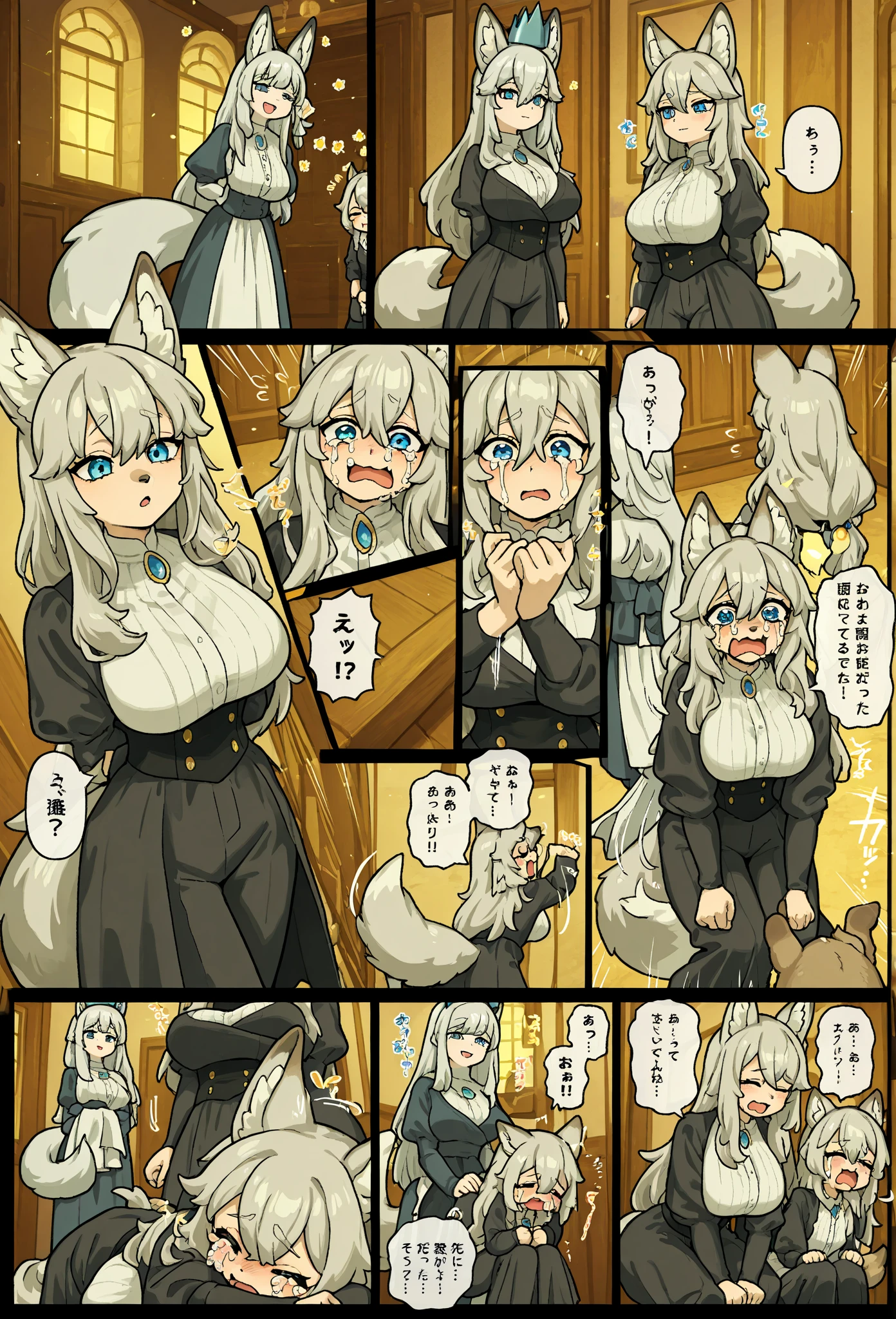 NSFW,masterpiece,Highest quality,High resolution,Super detailed,Shirakami Fubuki\(Hololive\),Gray Hair、One-sided braid、Ahoge、Earrings,Fox ears,Fox tail,uniform,shirt,Embarrassed,Frustrated face,Lust,blush,Expecting face,Seduce,School,toilet,(To flatter),(Sex slave),(Middle-aged men),(Having rough sex),put in,Creampie,(rape),(Squirting),(trembling),(Sex slave),Open your mouth,Sticking out tongue