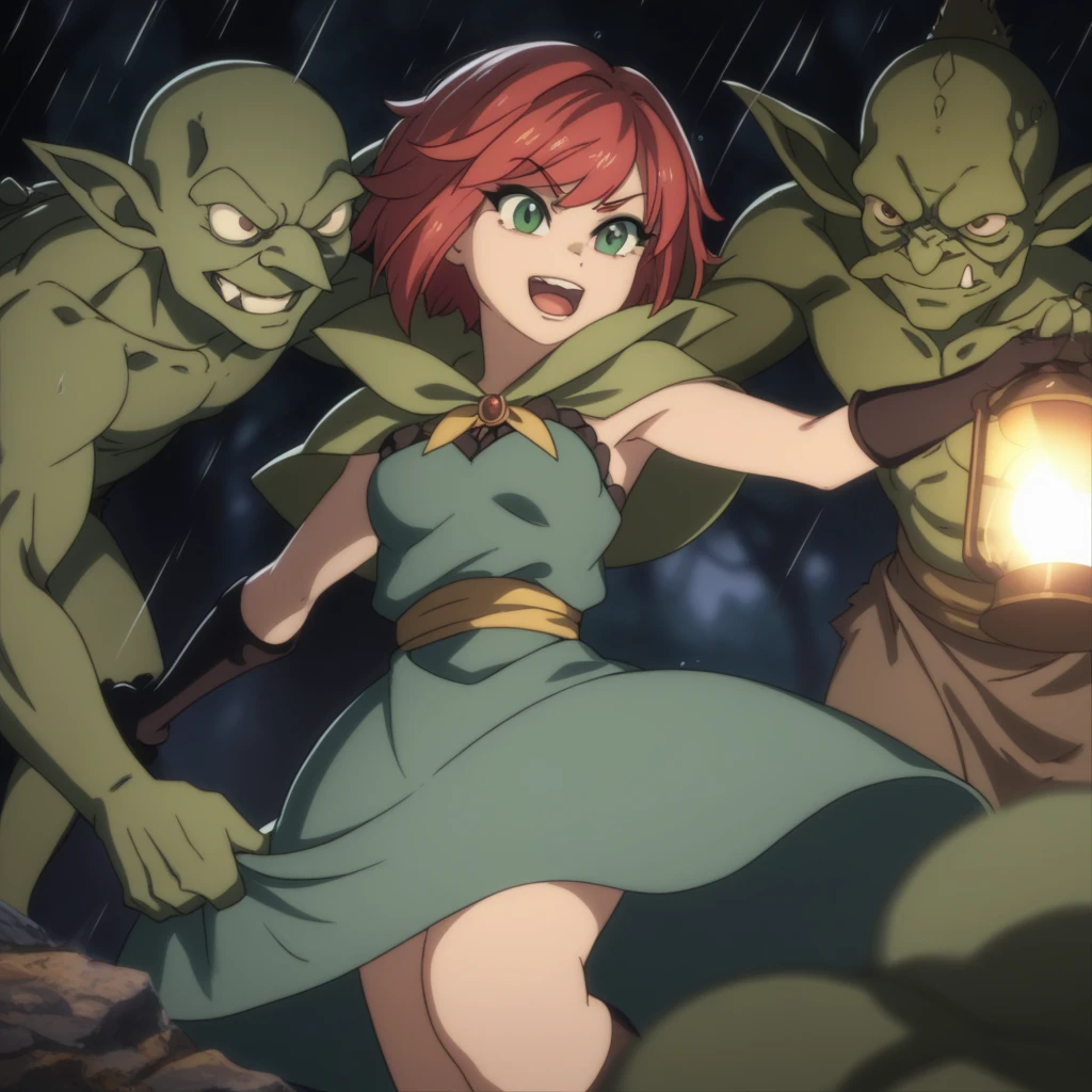 Goblin, monster, horror, green skin, glowing eyes