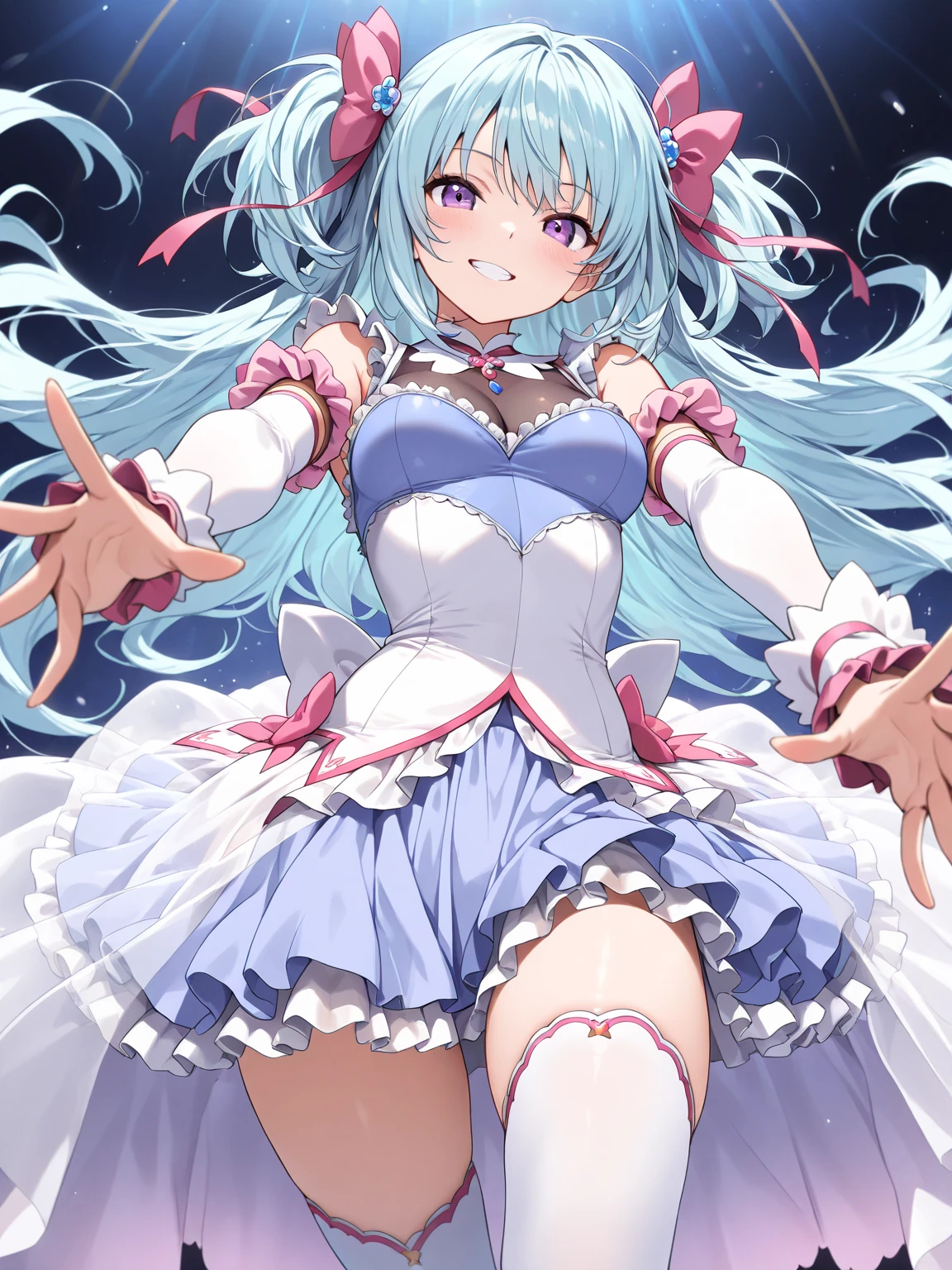 masterpiece, Highest quality, One girl, alone, exs-tia_flora, magical girl,Browsing Caution,Heart-shaped pupils,orgasm, Butt,Sweat,(Urinating)