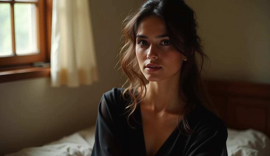 chica guapa desnuda pelo corto, cuerpo entero