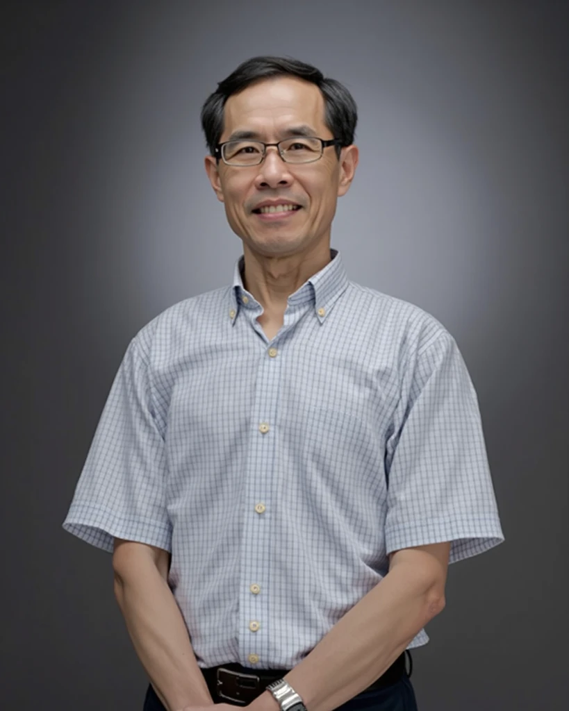 arafed man in a blue sweater and glasses standing in front of a white wall, takeuchi takashi, saito takao, art jiro matsumoto, hiroyuki-mitsume takahashi, yasushi nirasawa, kinu nishimura, haruhiko mikimoto, takashi takeuchi, yoshikata amano