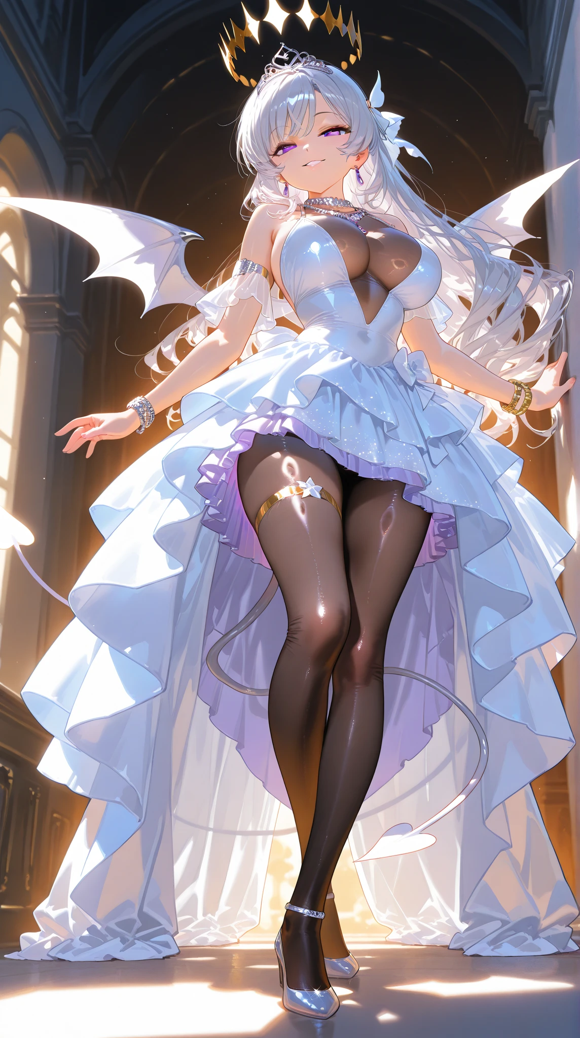 Loli Dragon Girl Small Graceful Clothes Fantasy Queen, little, Full Height Fantasy, Queen, elegant, Harsh, cold, dragon, Full length, lace, , loli, Queen, rich, a lot of jewelry