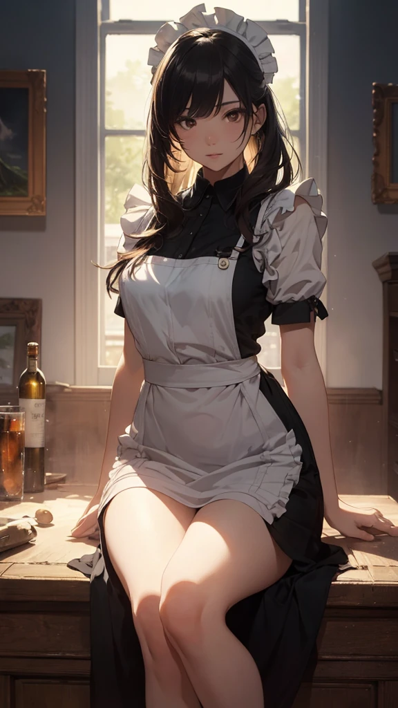 1 girl, small nose, very beautiful detailed face and eyes, bright colors, cute face, delicate beautiful face, Bright magenta eyes, cute eyes, sparkling eyes, Big eyes, (big breasts:1.3), (perky chest:1.1), (pointed chest:1.0), (cake magazine cover:1.3)，highest quality, WorKs of masters, High resolution,BlacK color hair，shiny hair, side ponytail,hair between eyes,bangs, (black jacket, real clothes, cleavage, black skirts, black thighhighs, thigh strap, fingerless gloves, single glove:1.2) , spread legs, panties shot, medium hips, glamorous body, white skin, smile, thin pubric hair, super beautiful face, Super beautiful eyes, Super beautiful hair，trendy outfit，sexy and attractive,full body esbian, Real World, Natural light,perfect Natural light,(with sparkling eyes and a contagious smile), This masterpiece is not only visually stunning but also tells, make of cake cooking , in the kitchen, open mouth, looking at viewer,
