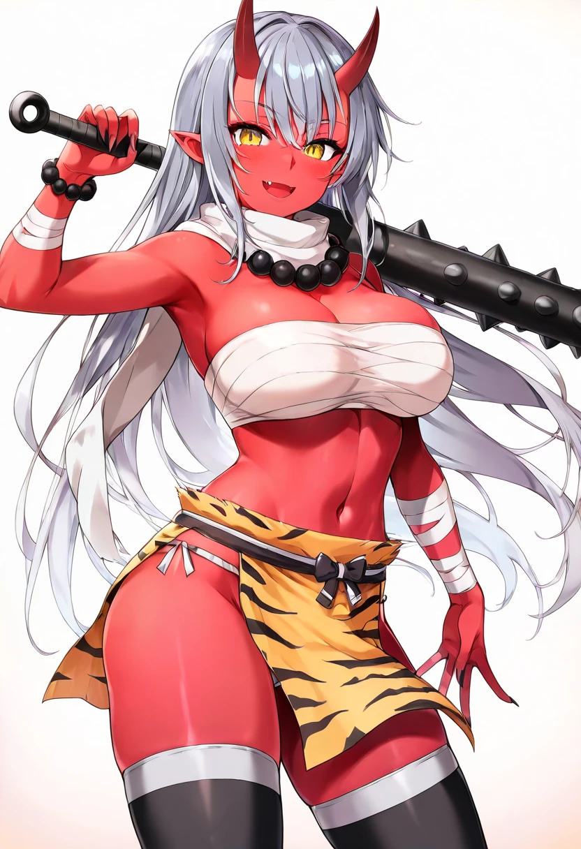 1girl, alone, Saiyan, white hair, green eyes, defined muscles, thin waist, wide hips, dark skin, medium breasts, no clothes, nude, bobs, ,futanari, big dick, has dick, using dick, dick between her groin, girl with long dick, girl with her own dick, big balls between her groin