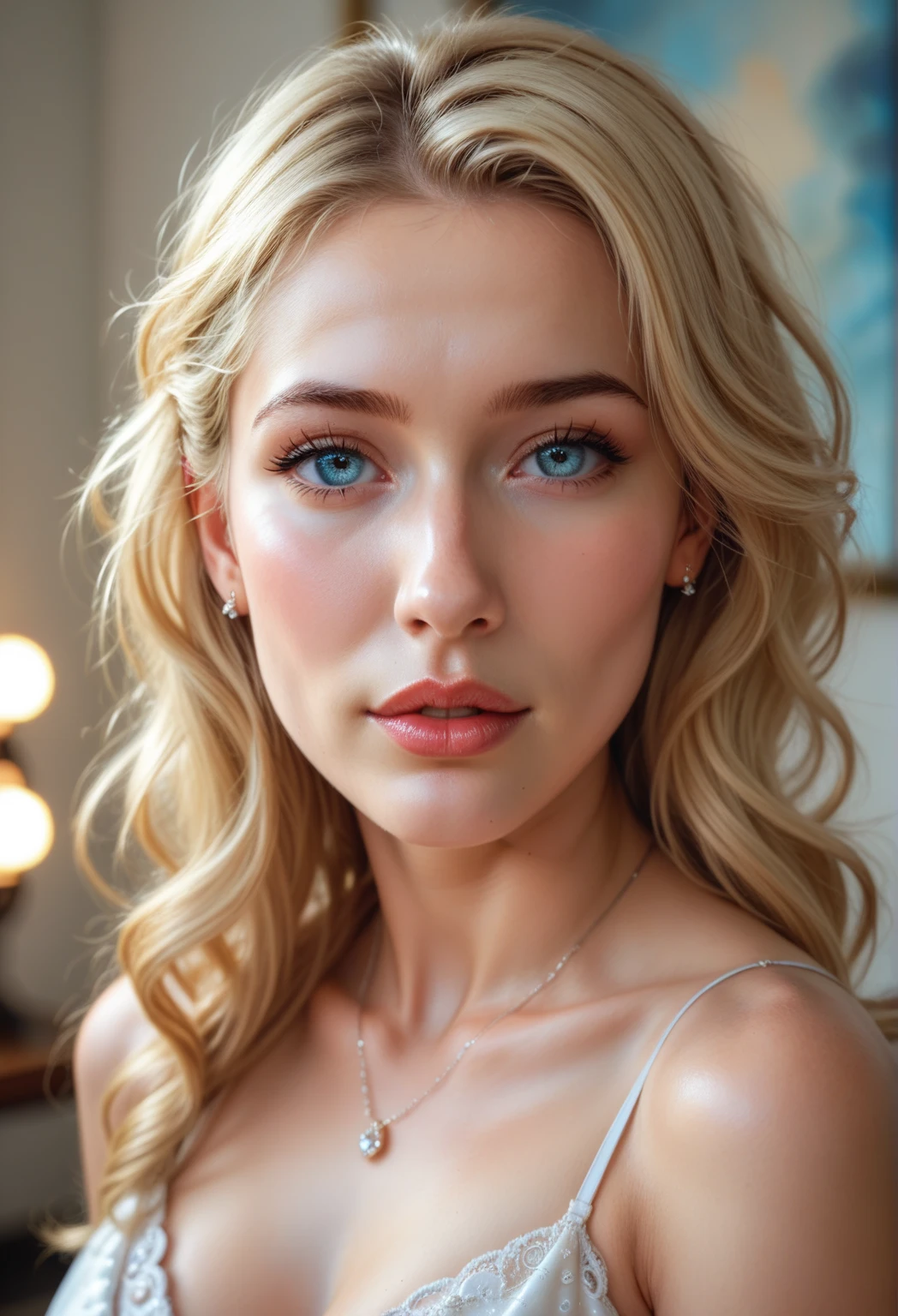 NSFW (nude) (Melissa Benoist ((human)), pale skin, medium breasts, strip of pubic hair) vaginal penetration fucking (break) one man (glowing blue eyes, nude, muscular, bald man with gray-blue skin with large penis) full body, on a deserted beach Stoney