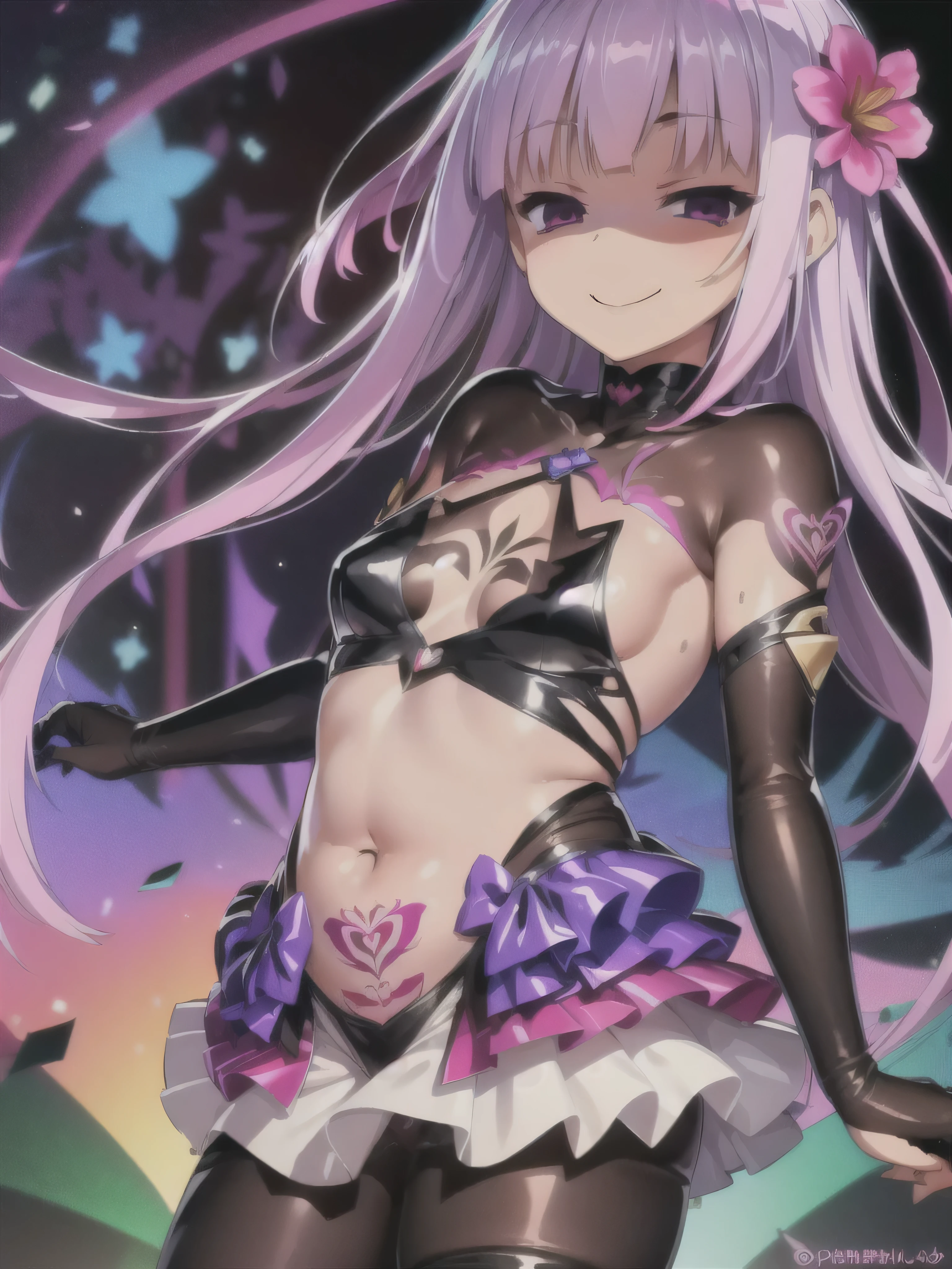 (masterpiece, best quality),best quality, (ultra-detailed), (3heads:1.4), 1girl, (patchouli knowledge:1.3), masterpiece, best quality, purple top, crop top, ((stomach)), midriff, ((groin)), vertical striped skirt, normal ears, shackles, purple hair, very long hair, wavy hair, sidelocks, green eyes, parted lips, single horn, sweat, cute, toned belly, hand on own chest, eyelashes, (24 year old woman:1.3), (masterpiece:1.4), (best quality:1.4), (beautiful detailed, extremely detailed CG, extremely delicate and beautiful, depth of field, (finely detailed face), (perfect details:1.0), (mature female:1.3), wide pelvis, slender, large veiny breast, 8k resolution, high quality, high definition, extremely detailed, masterpiece, best quality, purple hair, long hair, alluring presence, braid, short skirt, close up, big tits, young, crescent hat ornament, crescent, hair bow, bow,