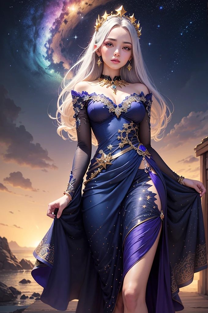 Masterpiece,highest quality,(Nothing but the ring),(No Man),Phoenix ring setting,starrysky,Wrapped around the end from beginning to end,Delicate silver ring,Starry sky in the ring,The sheen,inverted image,Sparkling blue-purple gemstones,Elegant and noble,simple backgound