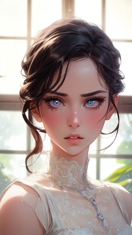 (top quality,4K,8 K,a high resolution,masterpiece:1.2),super detailed,(realistic,photorealistic,photo-realistic:1.37),detailed and beautiful eyes,thick and beautiful lips,very detailed eyes and face,long eyelashes,[USA, bright colors,soft natural light,romantic atmosphere,bright flowers, flowy dress,feminine and elegant pose,Happy and confident look, Haute Couture Style, Dreamy landscapes, Artistic portrait, quality of art printing, oil painting techniques, impressionistic style.