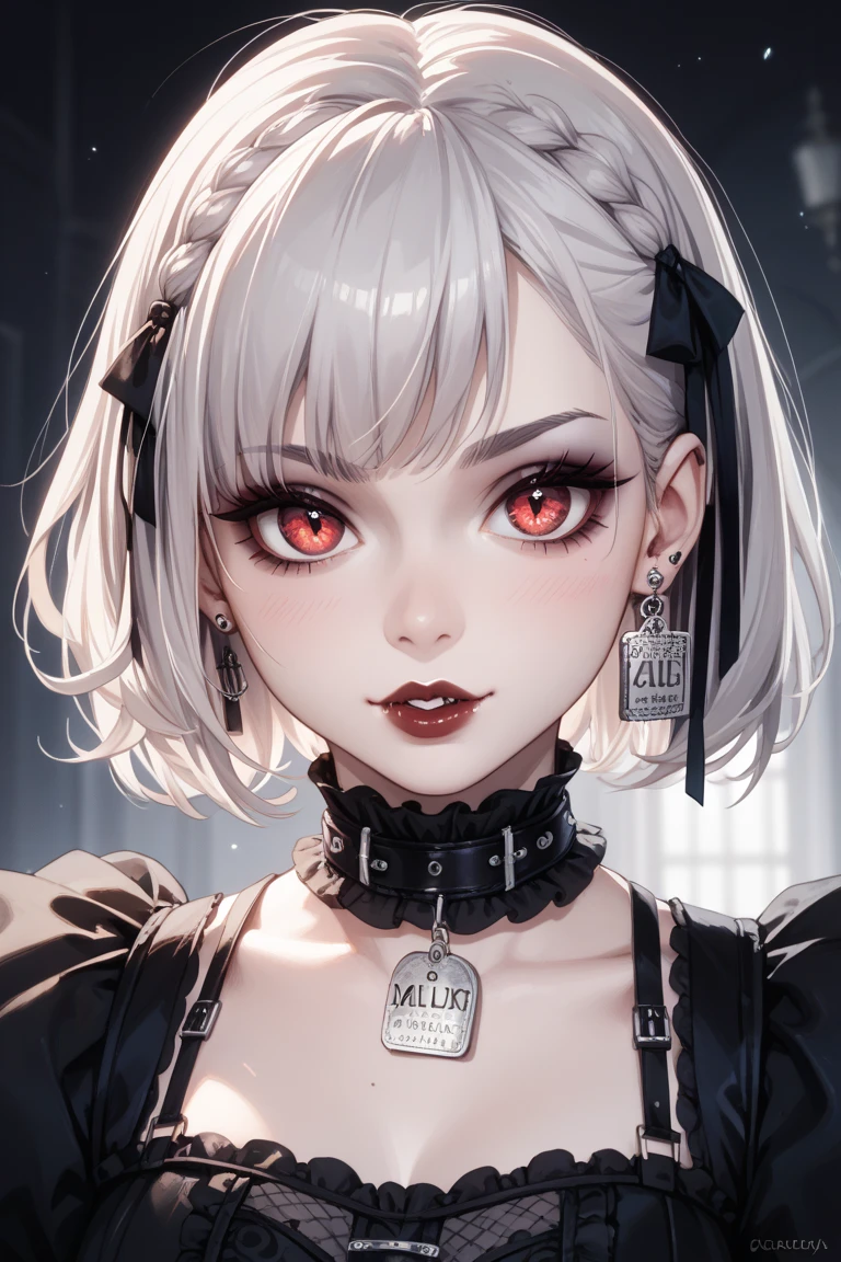 anime girl with grey hair and red eyes posing for a picture, detailed digital anime art, smooth anime cg art, photorealistic anime girl render, detailed portrait of anime girl, guweiz on pixiv artstation, anime styled 3d, guweiz on artstation pixiv, artwork in the style of guweiz, 3d anime girl