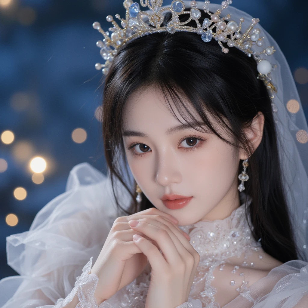 8k，best qualtiy，tmasterpiece，The picture quality is clear，（Facing the camera squarely），white dresses，Mistress with white feathered wings, young wan angel, of an beautiful angel girl, beautiful angel, Portrait of a beautiful angel, Ethereal beauty, beautiful angel, dilraba dilmurat, xintong chen, shaxi, heise-lian yan fang, wenfei ye, Lu Ji, chengyou liu, Guviz