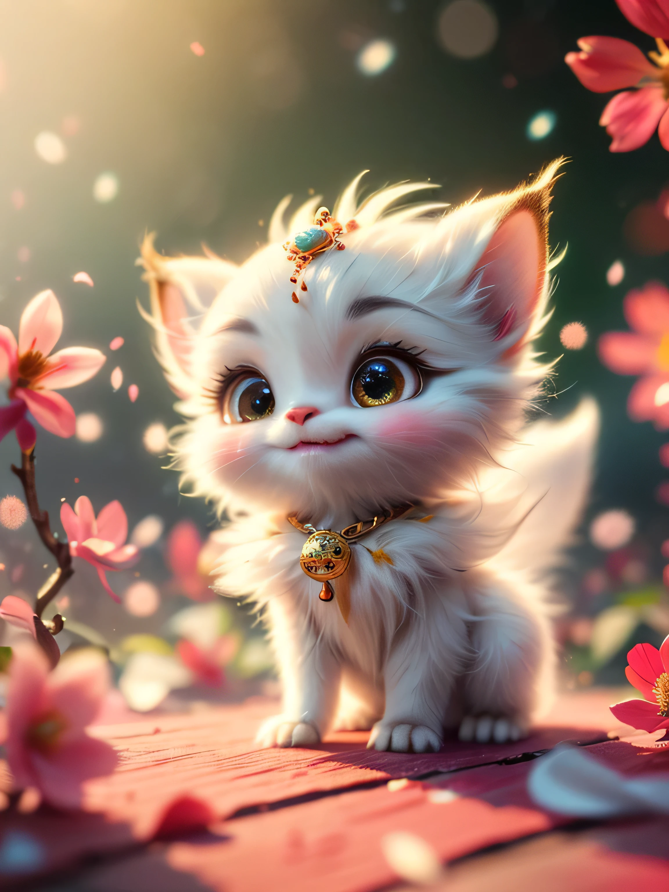 Magical fantasy creature (Photorealism: 1.2), extremely sharp and detailed, UHD, best angle of a Very cute mythical graceful transparent anthropomorphic furry creature holds jasmine flower, thin arms, fragile thread legs, jasmine flower spirit. Natural light. Mystical garden where white jasmine grows in the background. Bokeh, (Backlight:1.3), (Cinematic:1.2), intricate details, (ArtStation:1.3)