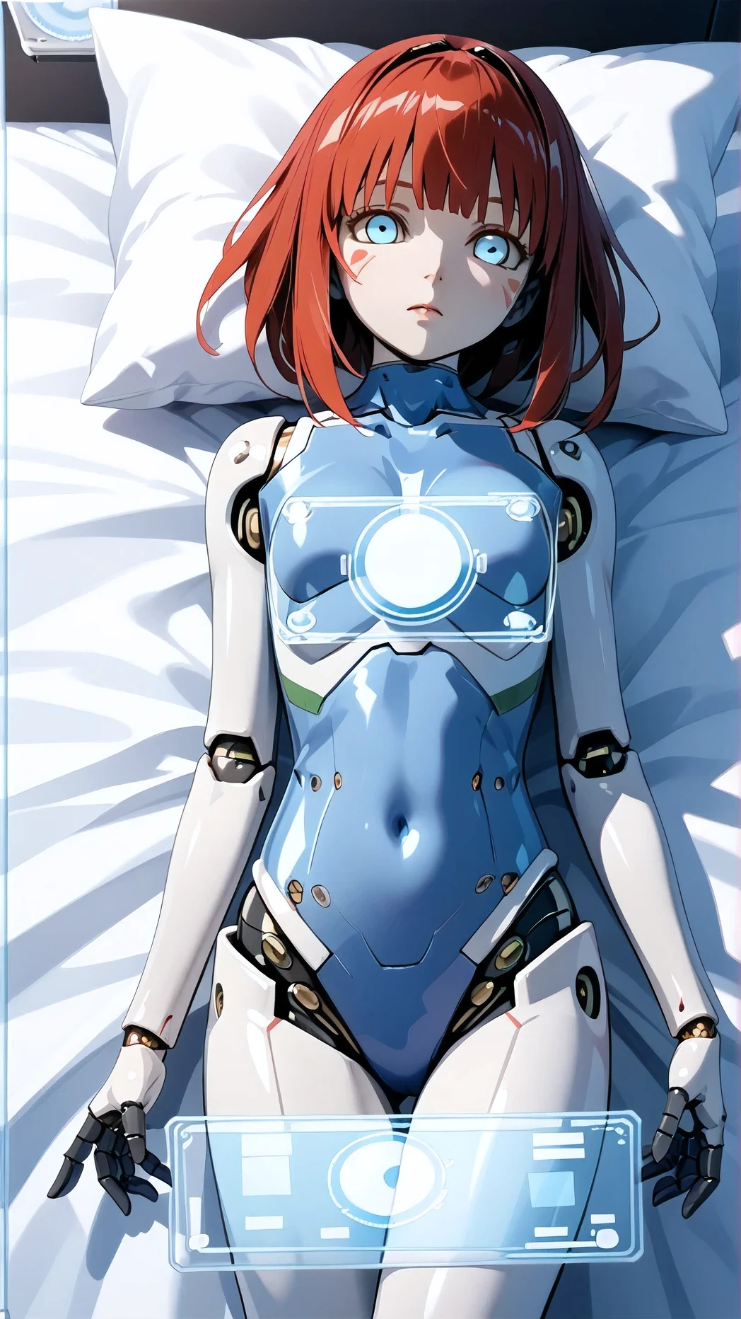 I'm sleeping under covers , ( android style hologram costume :2.0), pop japonism 3d ultra detail, realistic comics , high resolution scan, high resolution scan, 3D Animation Realistic , detailed realistic expressions , super realistic high school girl , a super realistic high school girl , surreal picture, ( surreal ), boobs, sakimichan hdri, Japanese CGI