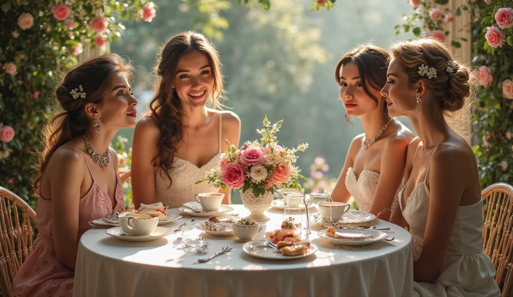 Three women are sitting and eating.
