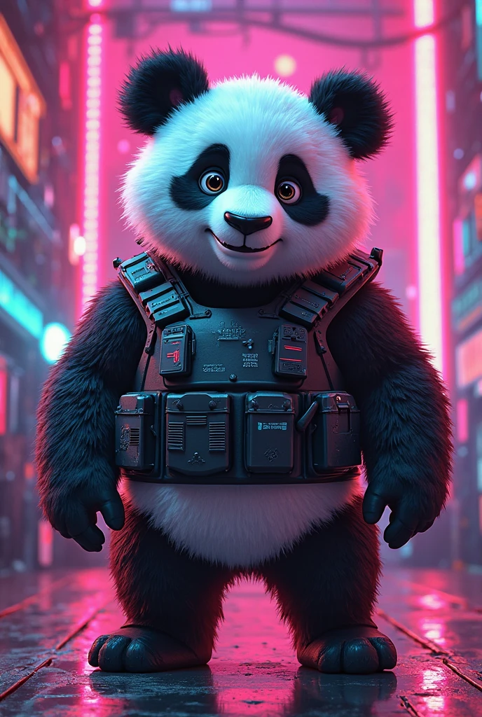 ((a panda bear with clothes)), full shot, fluffy hair, anthropomorphic expressions, vivid colors, exquisite details, masterpiece, realistic, artistic, cg, realistic, Unreal Engine, realistic lights and shadows, beautiful rich colors, amazing details, high quality, one pair of ears