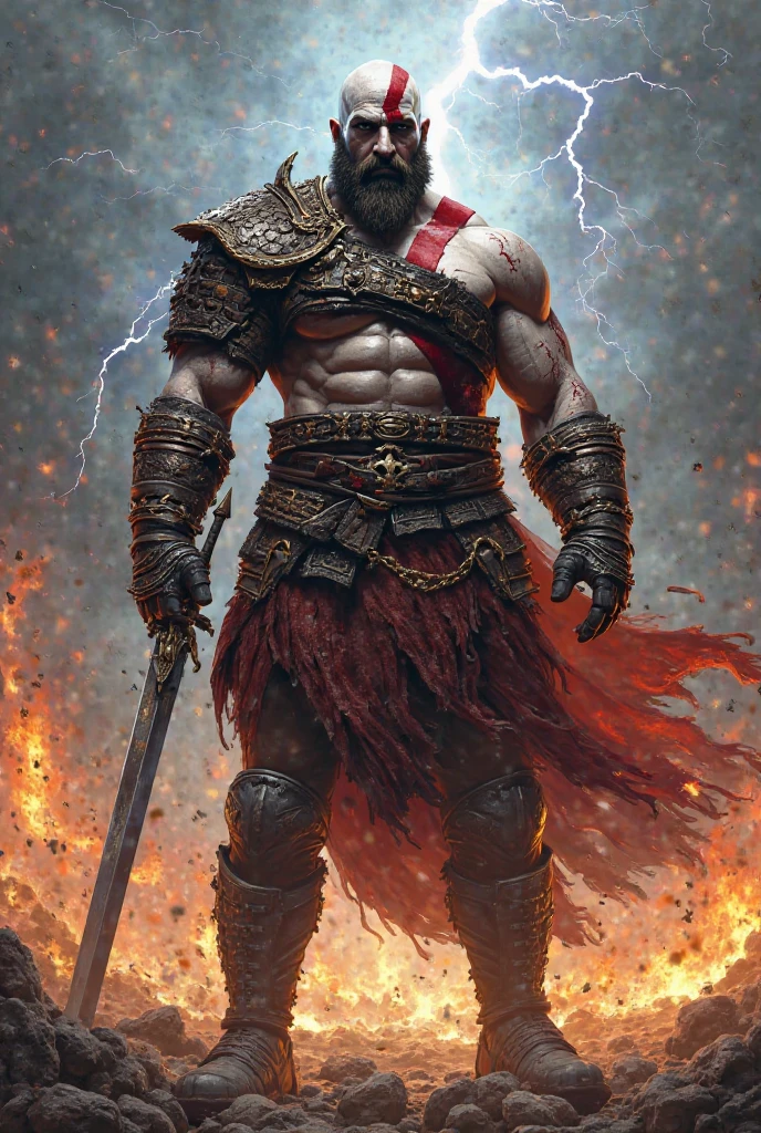 Create an image with the name Ulysses that is very masculine and has white, black, and red colors like Gaster.