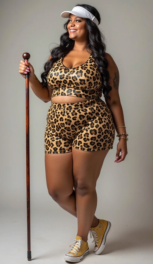 Indian beautiful actress Madhubala sexy curvy plus size body wearing SHEIN Clasi Plus Leopard Print Lantern Sleeve Shirred Peplum Blouse Color: Coffee Brown , posing for a picture in enchanted Oaxaca, camera front facing, smilling face, golden hair, head to toe view full body shot hourglass body shape curvy plus size body bigger waist busty big hips fleshy thighs thick thighs busty full body view head to to view full body shot beautiful curves curvy model attractive curves attractive feminine curves gorgeous woman, enchanted Oaxaca background
