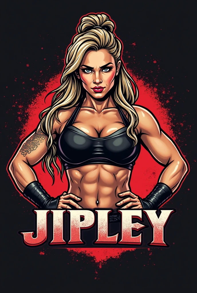 Sexy wrestler big tits submission ring logo wwe