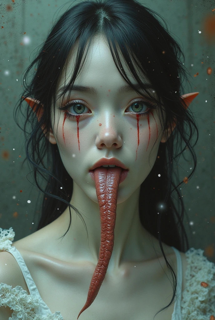Asian sucking alien cock
