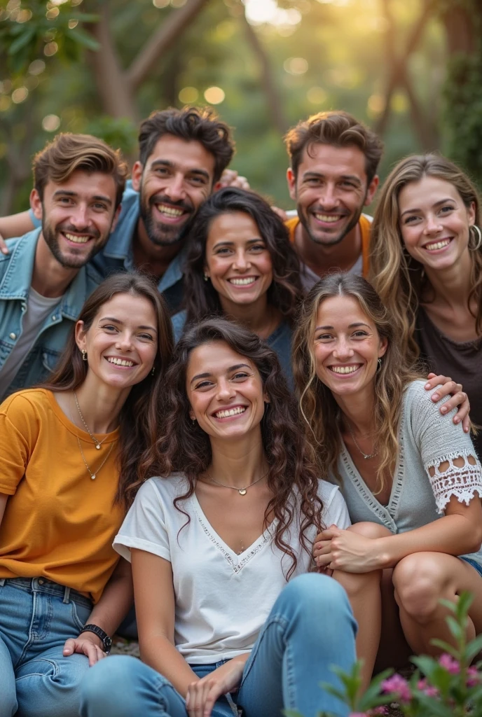 Happy people with their family