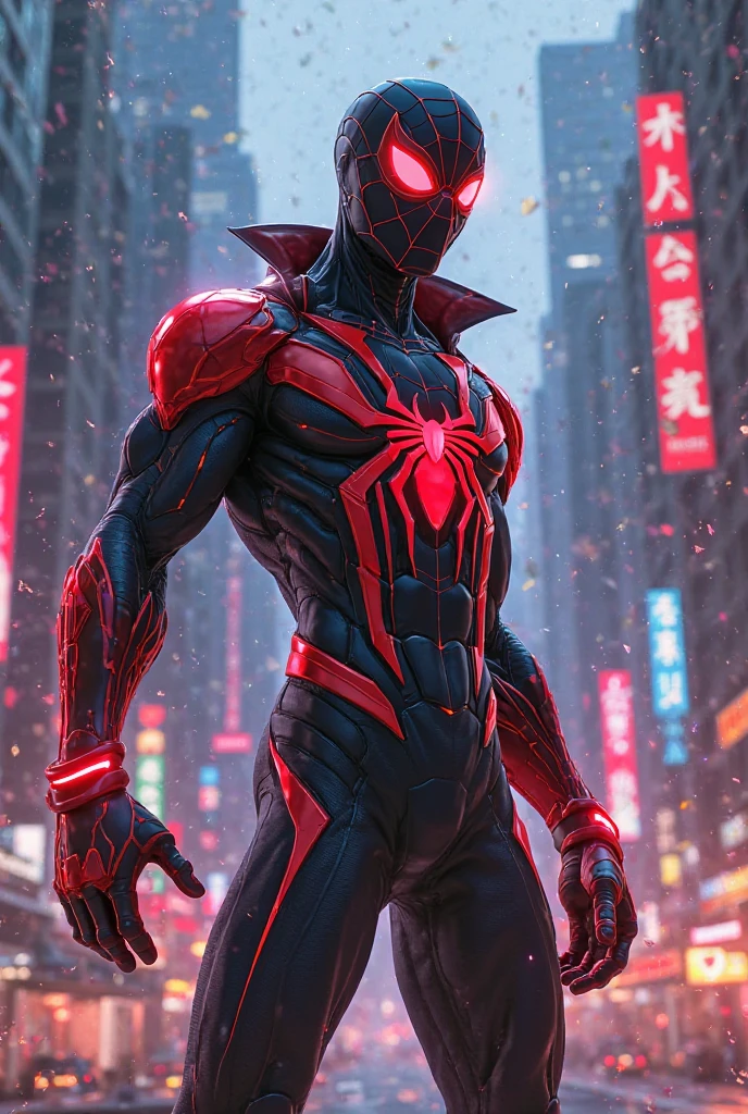 Homem-Aranha, cyberpunk, musculoso, 8K.