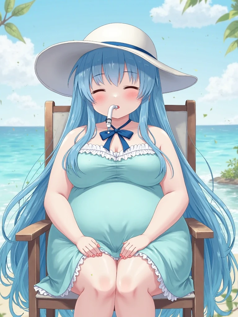 1 Girl，seaside、skirt，Long hair，Huge breasts，Pregnant