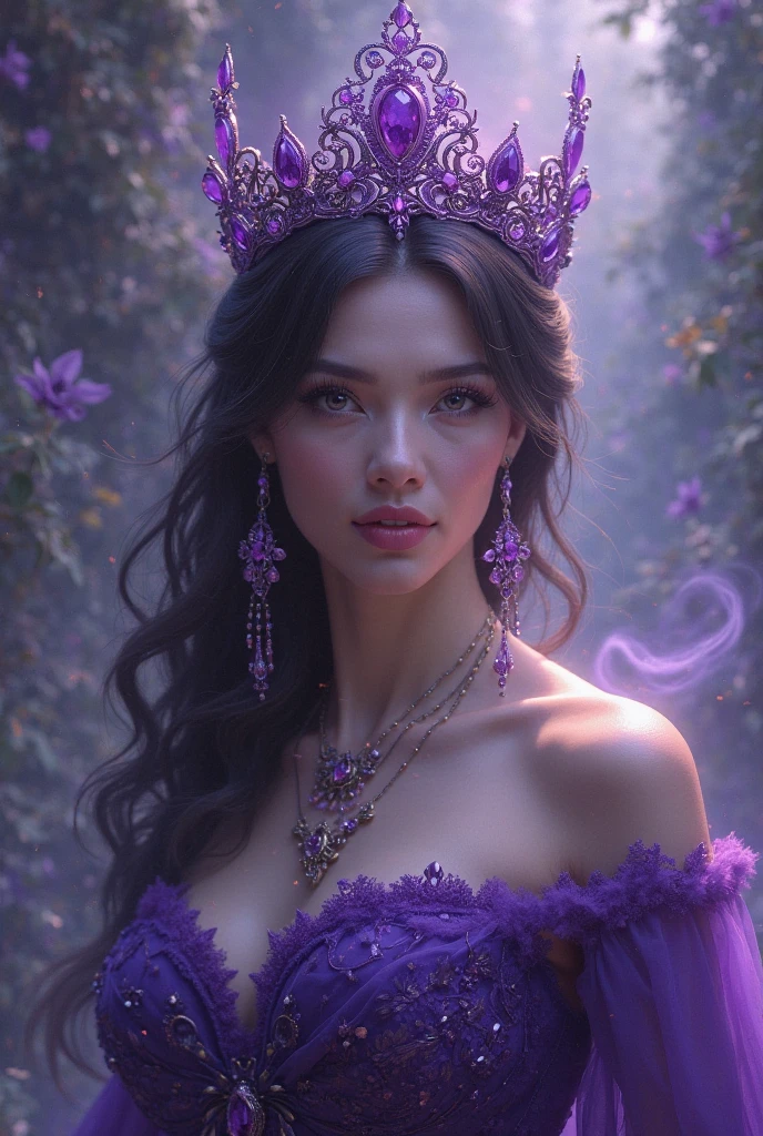 (masterpiece, best quality:1.5), highest quality, High resolution, super detailed, Realists, Upper body photo of a brunette sorceress, detailed and beautiful eyes, beautiful detailed lips, very detailed eyes and face, longeyelashes, shiny satin dress, Holds a wand in his hand and performs a transformation spell( Magic wand lights up) Beautiful and colorful makeup, elegant and noble々The jewelry bag, Gardens as background, soft daylight, bright colors, fine brushstrokes, Portrait style, Silk dress fabric, beautiful color palette, glowing skin, First-class rendering, that captures every detail, enchanting atmosphere, subtle shadows and lights, (perfect anatomy:1.2), (The stunning sorceress transforms a dress) (eine Transformation):1.4), (magnificent panorama view:1.2)