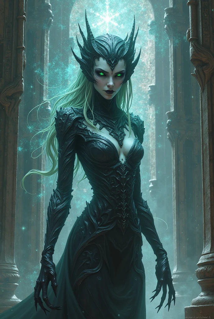 (smiling:1.1) Loki, sitting, devilishly (smiling:1.1), (beautiful detailed eyes:1.1), (beautiful detailed lips:1.1), (extremely detailed eyes and face:1.1), mischievous expression, dark background, (cinematic:1.1), (highres:1.2), (vivid colors:1.1), (concept art:1.1), (sharp focus:1.1), (studio lighting:1.1), (dark and mysterious atmosphere:1.1) , wearing green dress