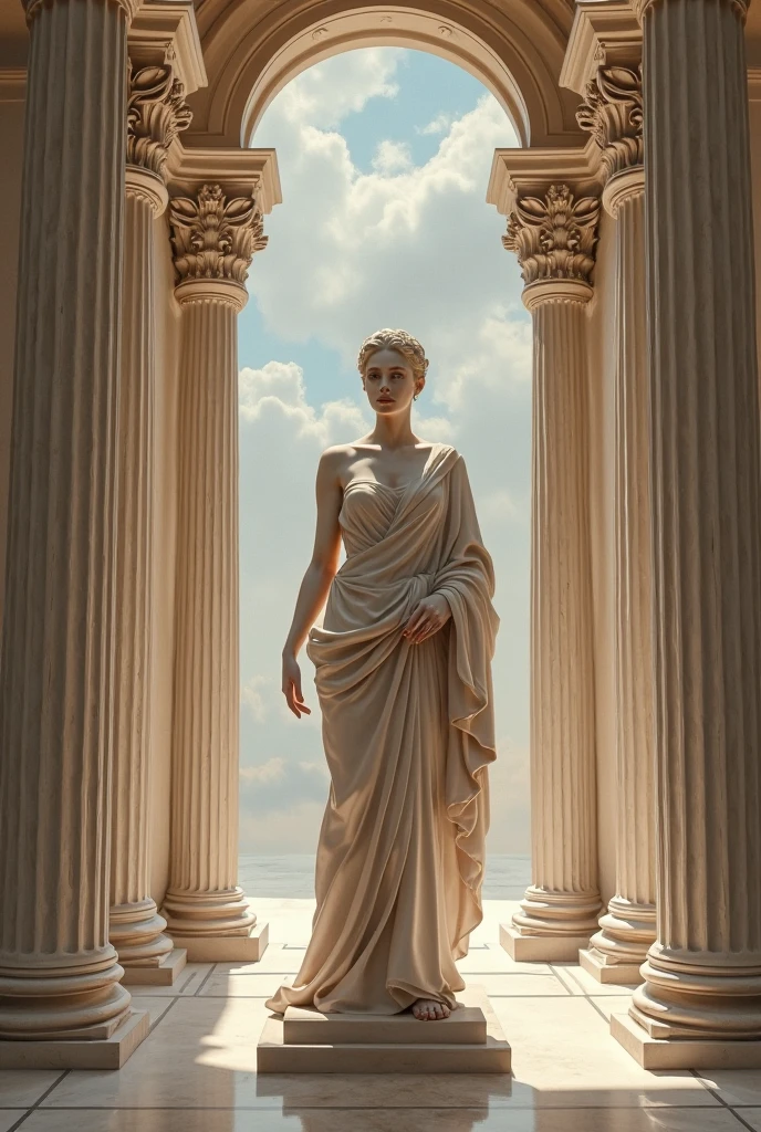detailed ancient greek painting, ancient greek art, classical greek style, greek mythology, greek architecture, greek column, greek goddess, greek marble sculpture, greek vase painting, greek temple, mediterranean landscape, detailed classical realism, cinematic lighting, dramatic colors, masterpiece, high quality, photorealistic, 8k