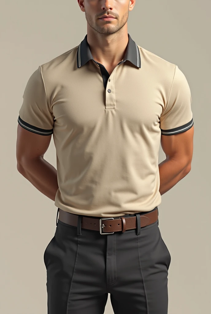 An illustrated movie poster, hand-drawn, full color, a man, 28 years-old, wearing a polo shirt and chino shorts, resembles Gavin Leatherwood, sun-tanned skin, stocky physique, soft belly, slightly chubby, deep brown eyes, wide bulbous nose, black hair, curly hair, thick bushy eyebrows, extremely hairy chest, stomach, and arms, lots of body hair, posing on a pedestal, hard shadows, graphite shading, stencil markings, airbrushed acrylic paint, masterpiece