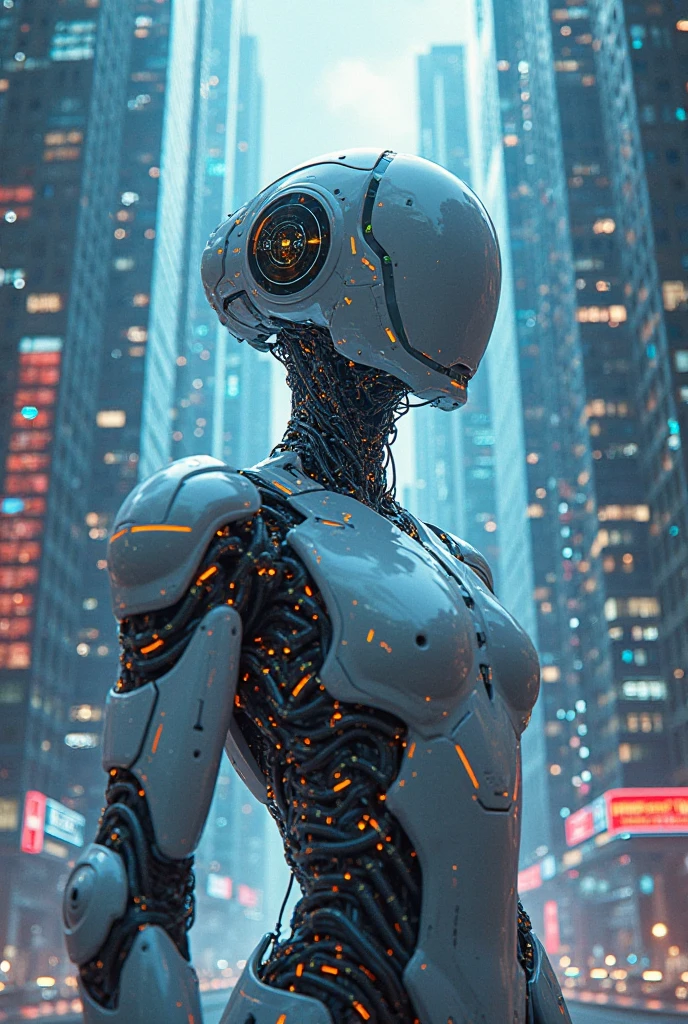 Character Sheet, complex 3d render ultra detailed of a beautiful Japanese girl android cyborg, robotic parts, beautiful studio soft light, rim light, vibrant details, luxurious cyberpunk, android body made of organic flowing white and silver transparent glass and plastic, silver metal internal body mechanisms, dynamic pose, flowing organic components, detailed engraving, lacework designs, glowing golden circuitry, art by H.R. Giger, Greg Rutowski