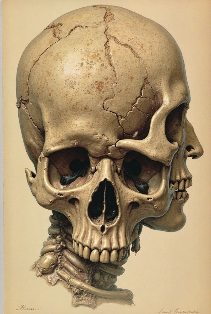 A pair of lungs, cut open