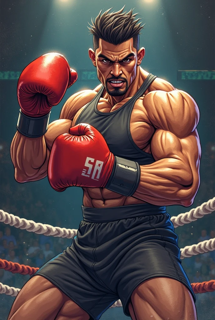 1 person, alone, 40 years old, chris redfield, 一个Handsome man, boobgasm show, (Inspired by the street fighting universe) (best quality,lifelike),(dark,feels) Hole-punch camera!(Tyndall light effect!)(Cinema lighting),3d! one person,detailed black eyes, smaller head!A tall French and German man poses in the boxing ring!Perfect red boxing gloves!punching for camera!, Wearing boxing match shorts。dark skin., ((Very much!)), ((Eyes full of ferocious expression!))Handsome male, Handsome chad chin, Handsome and attractive, Handsome and elegant, Handsome man, sexy masculine, masculine and Handsome, , Handsome, attractive pose, attractive male, attractive man,40-year-old man!Lift your little head,Cominan in boxing shorts and red boxing gloves(full body portrait!))Showing off his hairy breasts。(Show hairy breasts),),(short beard),Wear boxer shorts!Show hairy breasts),),(Using short beard,)headspace!Charming and serious look,(Handsome man,perfect body anatomy,Beautiful man face detail,perfect feet,perfect hands!frontal shot!!hairy breasts, giggle, Shoulders white,bsaa logo on shoulder, military tactical uniform, tall and strong, wearing black socks, sock fetish, do not wearing any shoes, biceps, abdominal muscles, boobgasm, best quality, masterpiece, high resolution:1.2, upper body shot, Dark black gloomy corridor in the background, Detailed face, shadow, Volumetric lighting, central focus, low camera angle