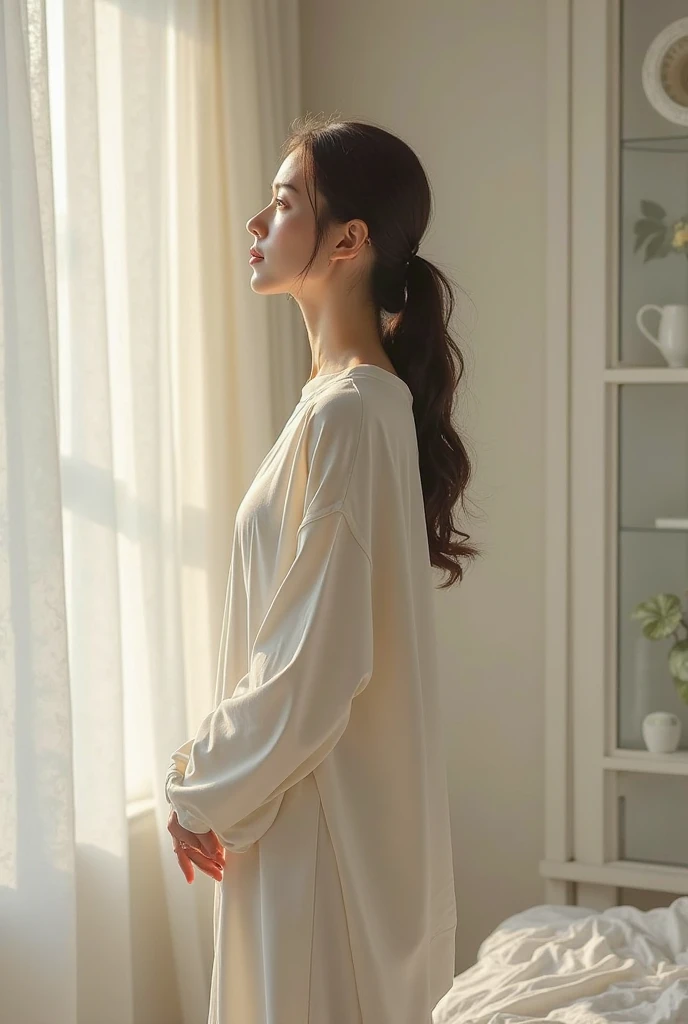 (masterpiece, Highest quality:1.2), One girl, alone,bony body、15 years old、From the side