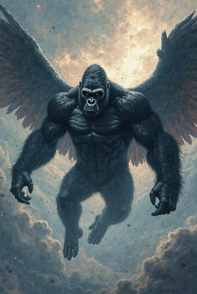 Gorilla with angel wings