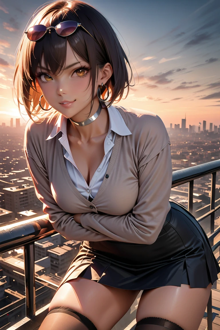 (masterpiece:1.2, Highest quality), (Realistic, photoRealistic:1.4), Beautiful illustrations, (Natural Side Lighting, Cinema Lighting), Surrealism,
View your audience, 1 girl, 40 years old, Perfect Face, Symmetrical face, Glowing Skin,
(short hair, Straight hair, Hair Intake), Brown eyes, Long eyelashes, (Large Breasts, A glimpse of the delta part of pink panties from under her skirt, Captivating thighs)
Beautiful Hair, Beautiful Face, Beautiful attention to detail, Beautiful clavicle, Beautiful body, Beautiful breasts, Beautiful thighs, Beautiful legs, Beautiful fingers,
(Wear a police uniform and a short skirt),
(Beautiful views), evening, (City Street:1.2), walk, Sexy posture, (Charming smile, Lips parted)