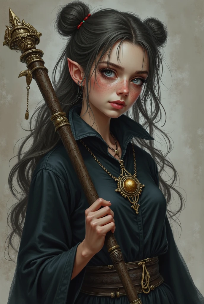 (Realisttic:1.2), analog photo style, (cute goblin woman looking like elf, intensed red eyes, surrounded by a gloomy antique setting), (her full body s a visual pleasure), faint smile, soft shading expresses beautiful skin texture, silk material, Graceful curve, necklace, rich and lustrous hair, three dimensional effect, gloomy dark atmosphere, play of light in the sun rays, a delicate balance between beauty and darkness, faded colours, great quality, Masterpiece, intricate fantasy background, naturally cinematic light, 16k quality, HDR, RAW photo